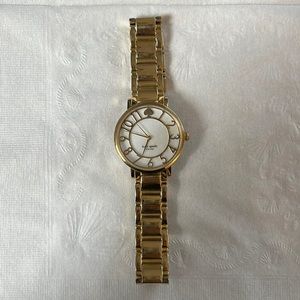 Kate Spade Yellow Gold Ladies Watch Scallop Mother Of Pearl Face 0780 Bracelet